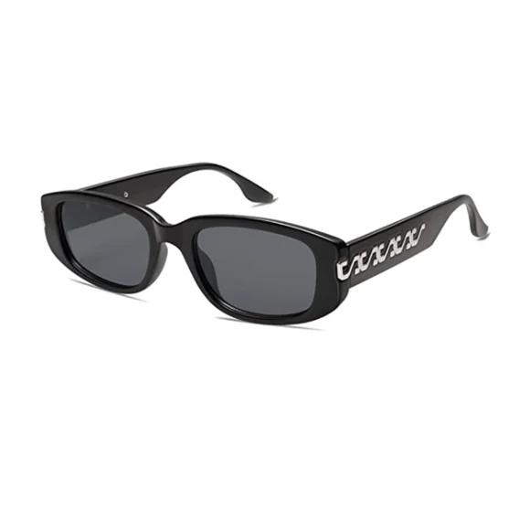 ?New Black Classics Rectangle Sunglasses Womens Mens Retro Vintage Trendy Fashion Dark Black Retro Y2K Rectangle Sunglasses  main image 4